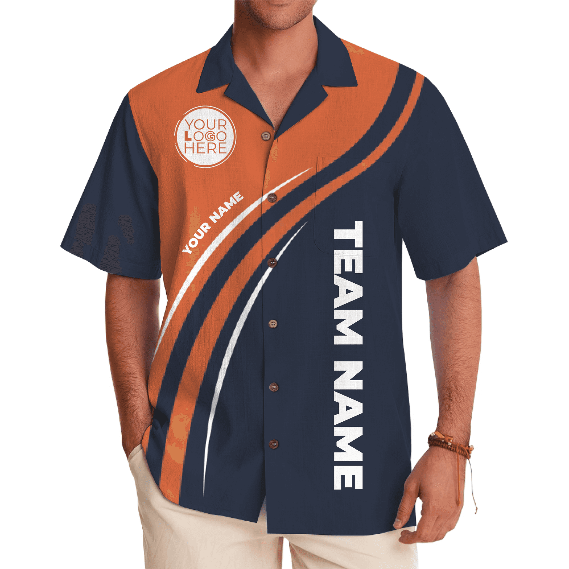 Custom Wave Stripe Hawaiian Shirt