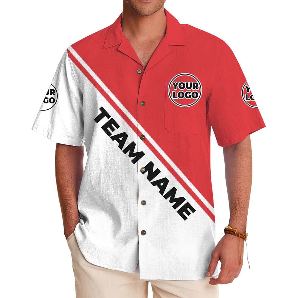Customized Logo And Team Name Button Up Shirt 2 Colors