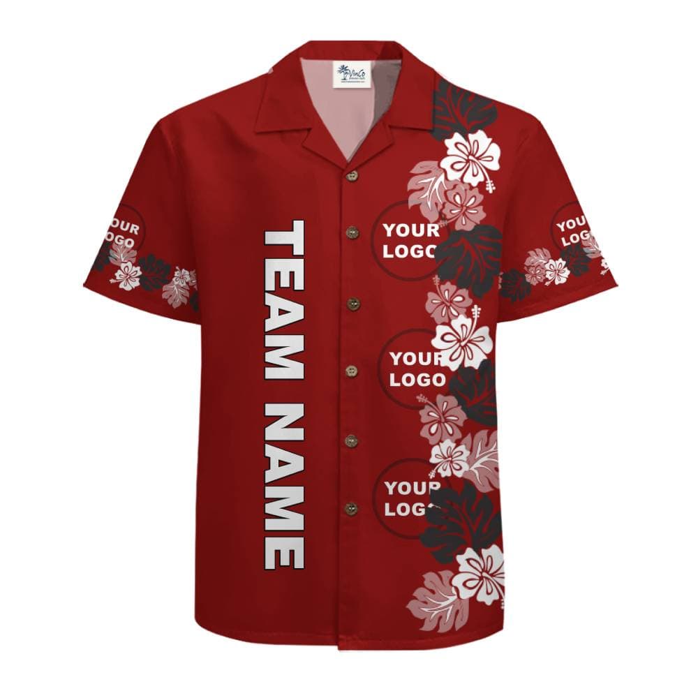 Floral Side Panel Custom Logo Hawaiian Shirt With Live Preview