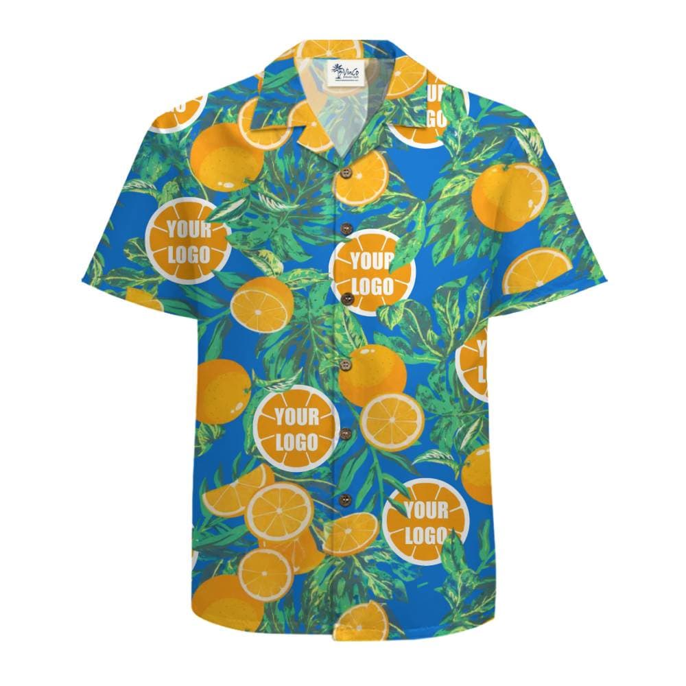 Fresh Orange Fruit Custom Logo Hawaiian Shirt With Live Preview