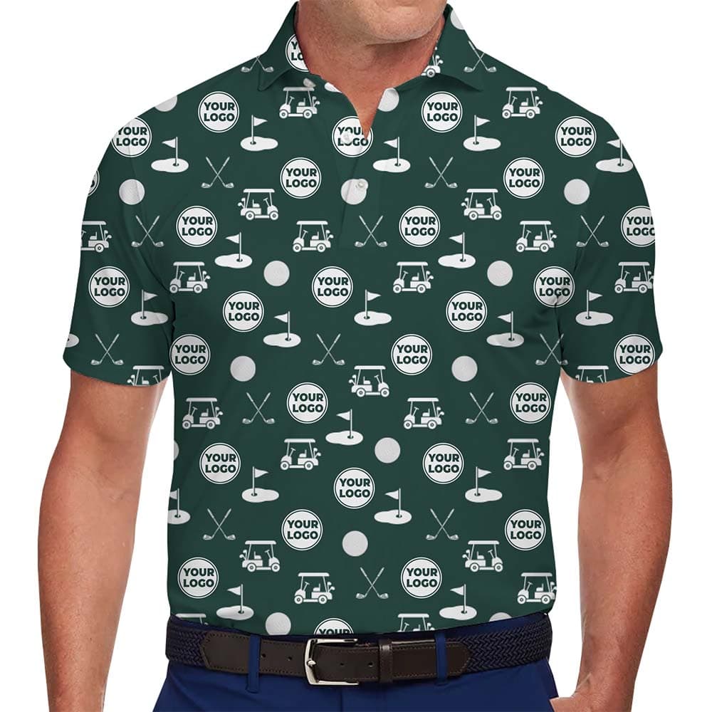 Golf Team Custom Logo Collared Polo Shirt With Preview2