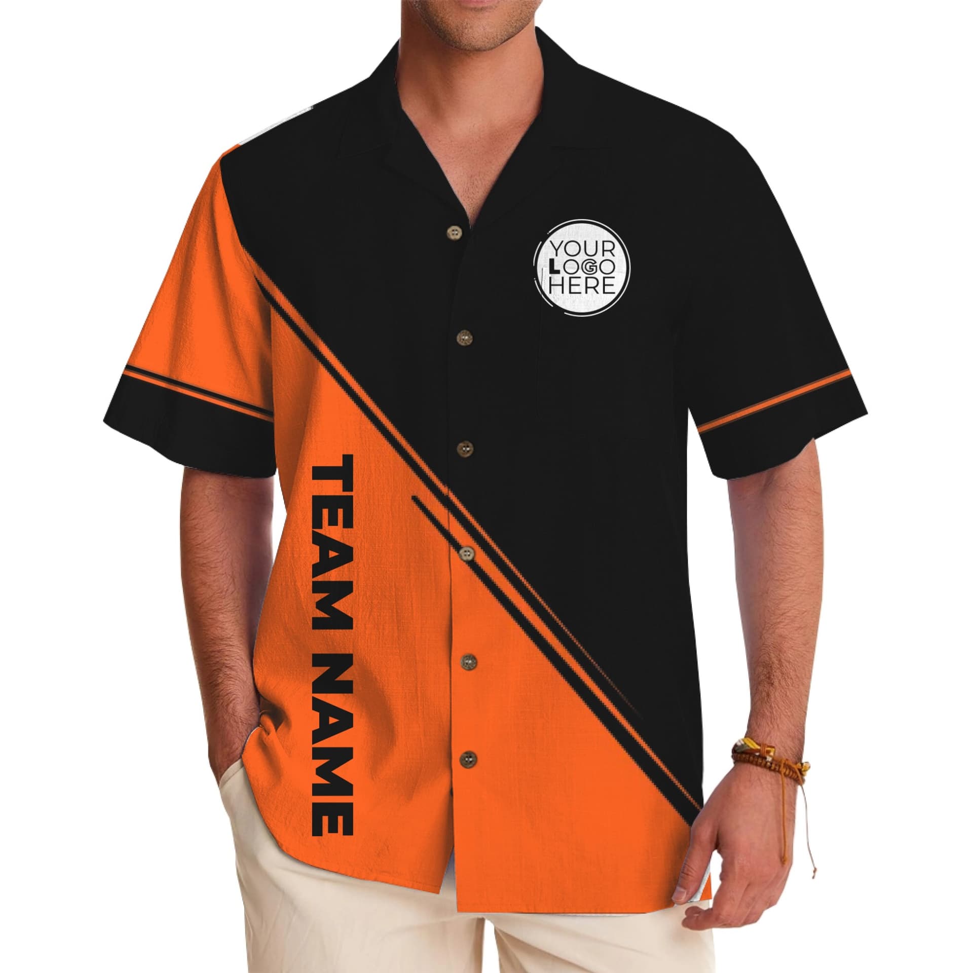Hawaiian Team Shirt With Custom Logo