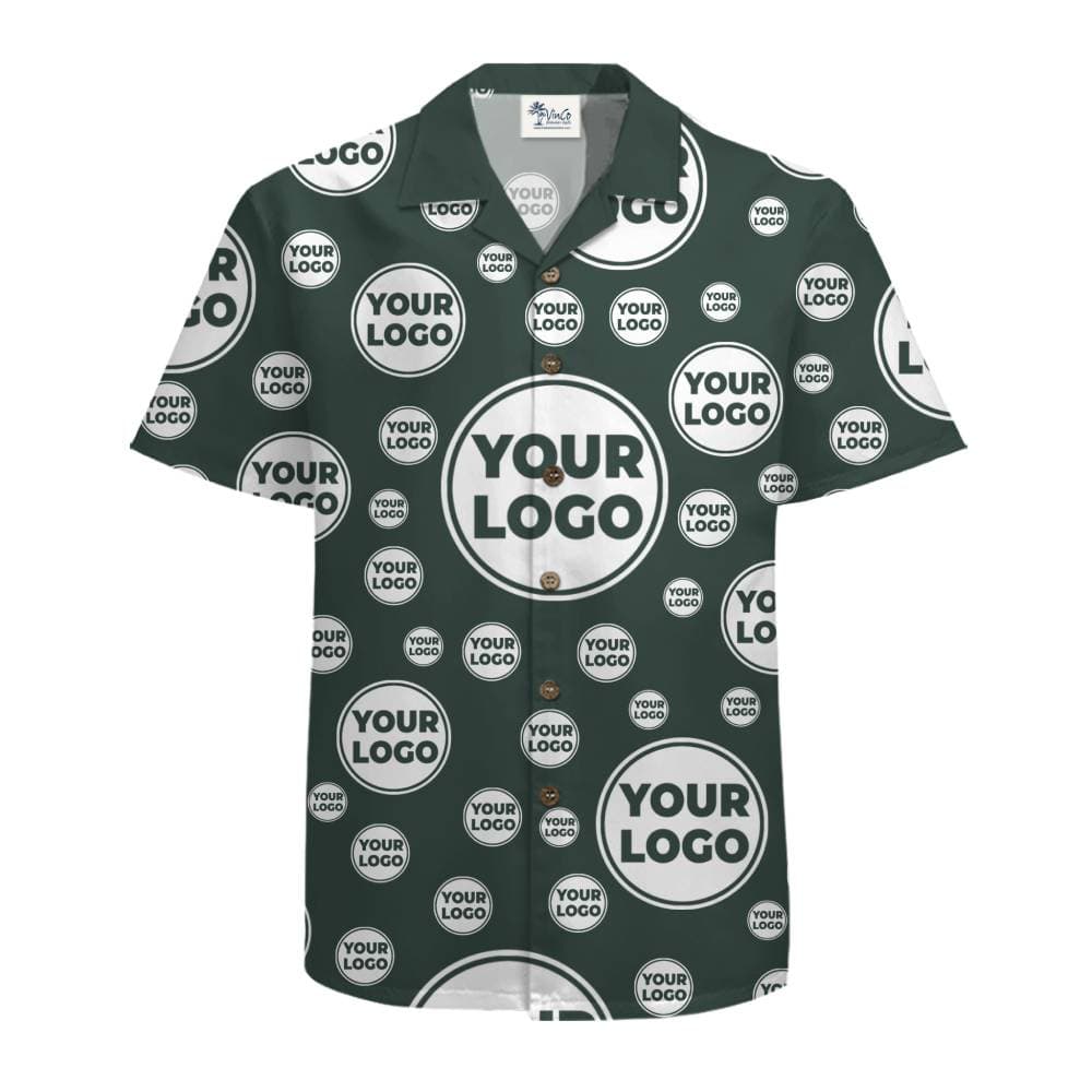 Multi Size Logo Pattern Custom Hawaiian Shirt With Live Preview