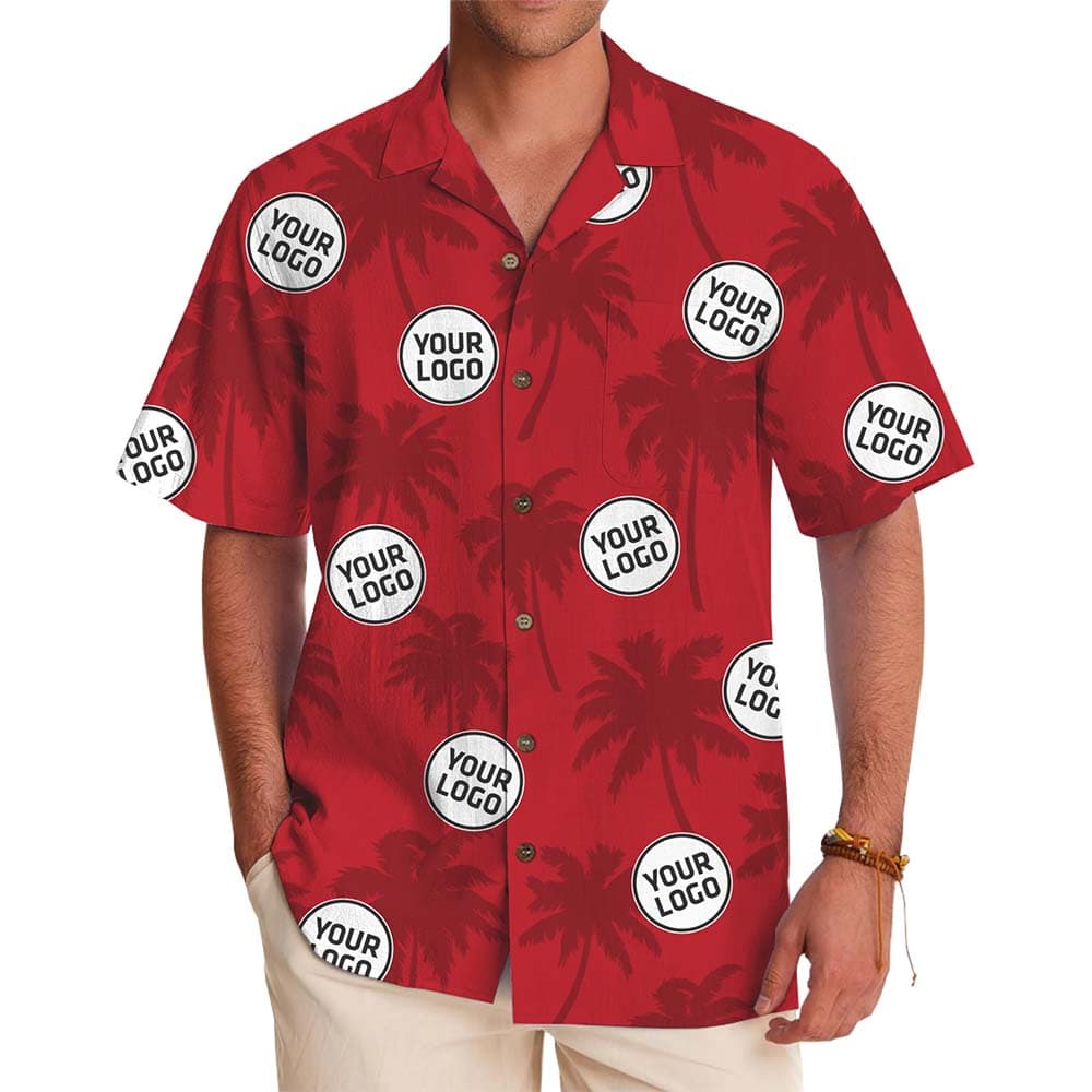 Palm Tree Island Hawaiian Shirt With Custom Logo