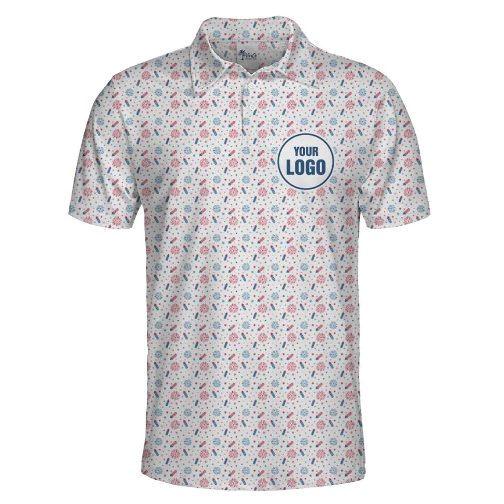 Patriotic Fireworks Custom Logo Polo Shirt With Preview