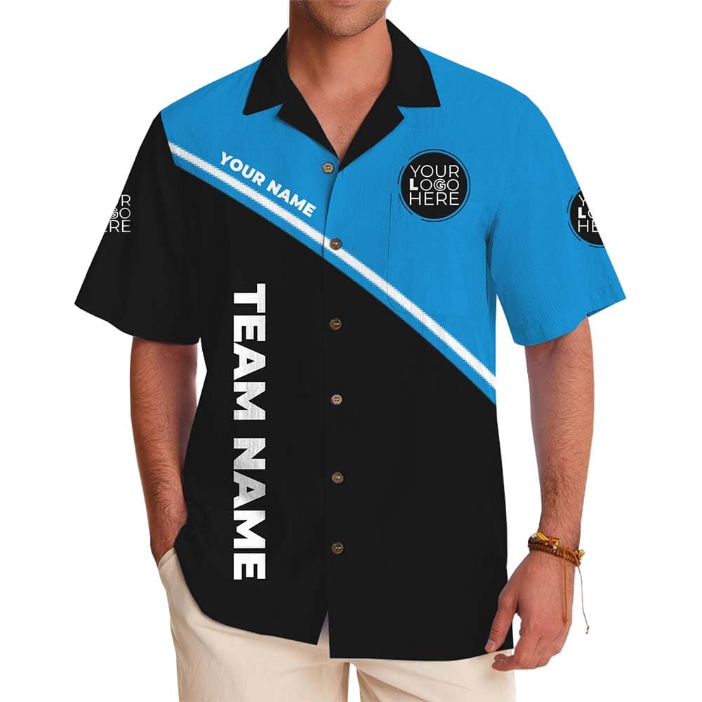 Personalized Color Match Team Hawaiian Shirt With Logo And Name