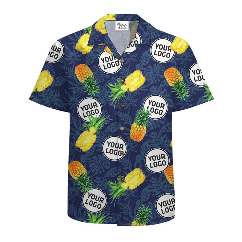 Pineapple Custom Logo Fruit Hawaiian Shirt With Live Preview