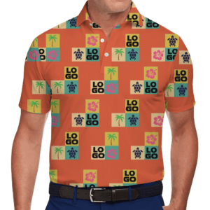 Retro Tropical Icon Patchwork Polo Shirt