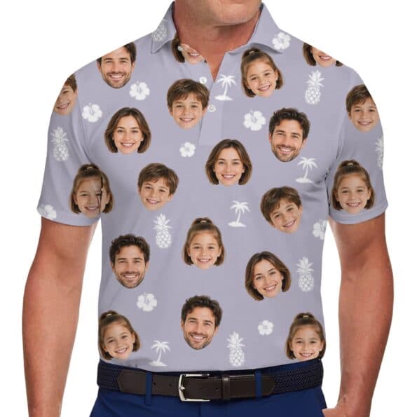 Tropical Custom Face Polo Shirt For Family