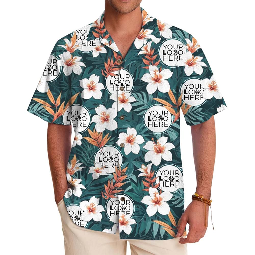 Tropical Paradise Hawaiian Shirt with Custom Logo