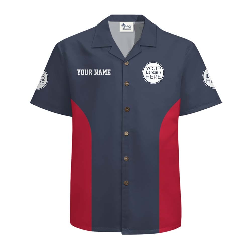 Two Color Hawaiian Shirt With Custom Logo And Name