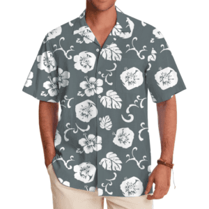 Vintage White Tropical Floral Hawaiian Shirt