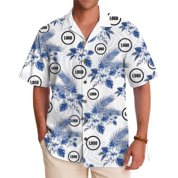 Company Custom Logo Vacation Summer Hawaiian Shirt