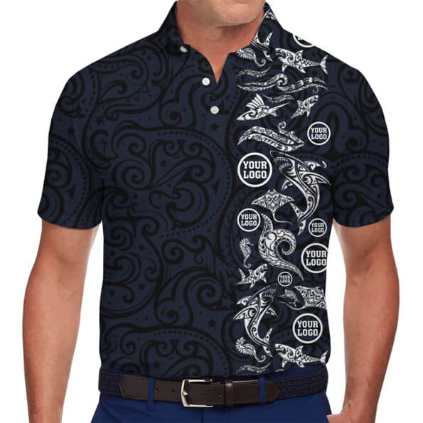 Custom Logo Tribal Print Polo Shirt