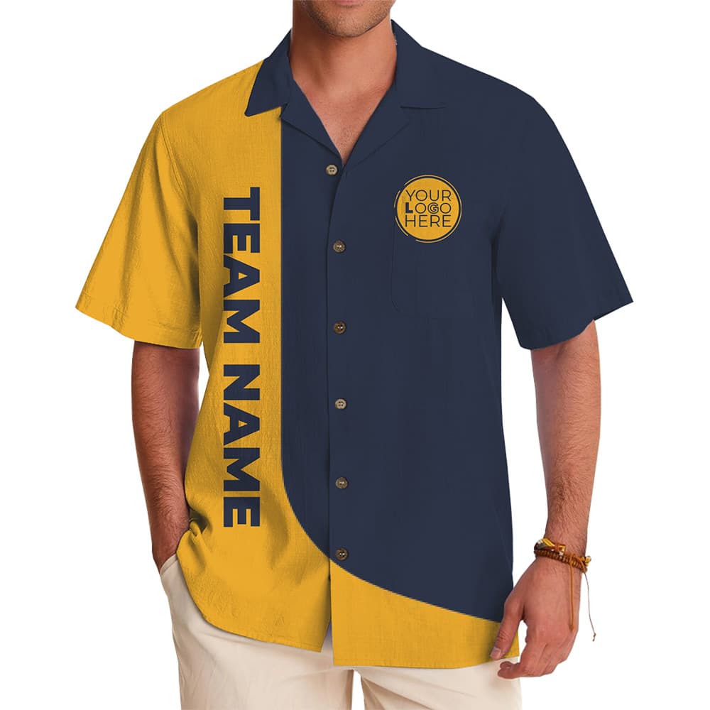 Custom Name and Team Color Hawaiian Shirt With Preview