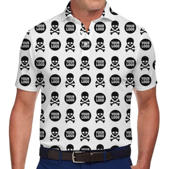 Custom Polo Shirt Logo Halloween Skull