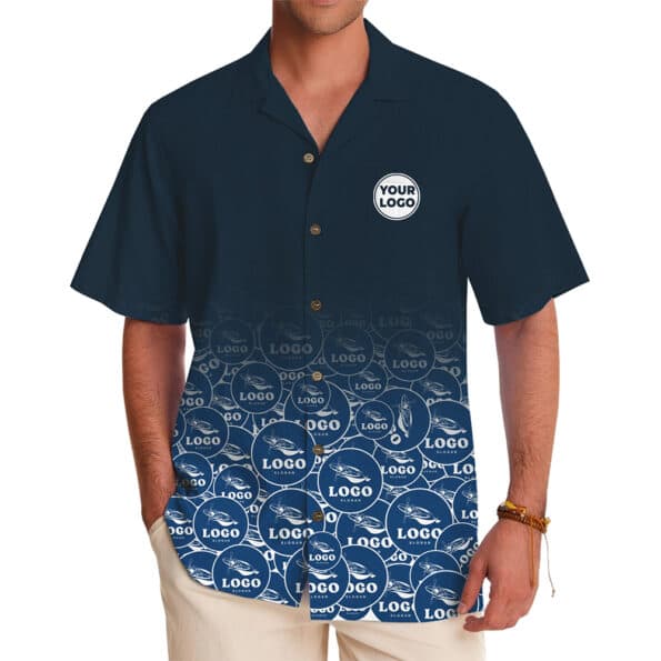 Repeating Custom Logo Hawaiian Shirt