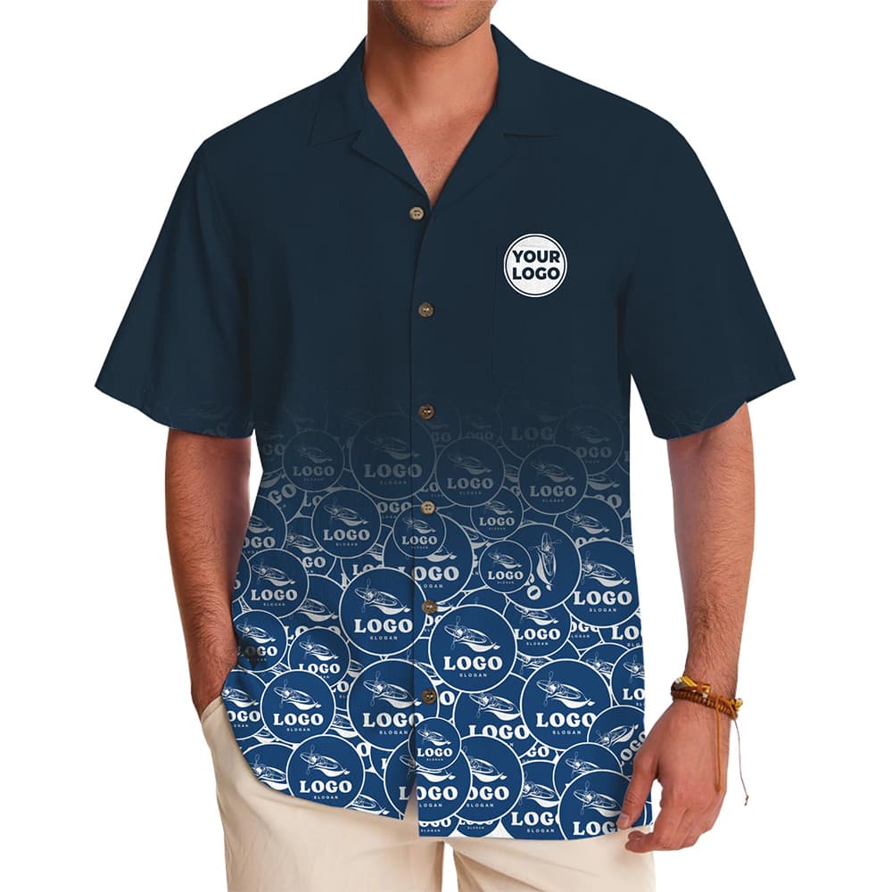 Repeating Custom Logo Hawaiian Shirt