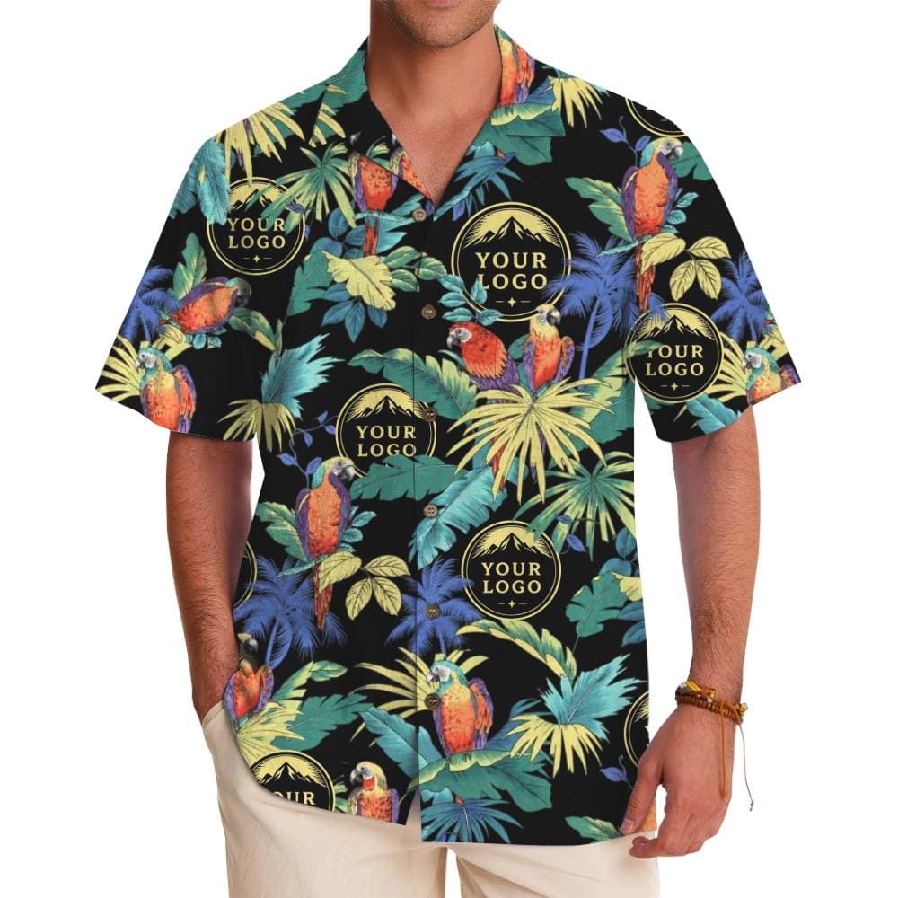 Tropical Parrot Custom Logo Hawaiian Shirt With Live Preview
